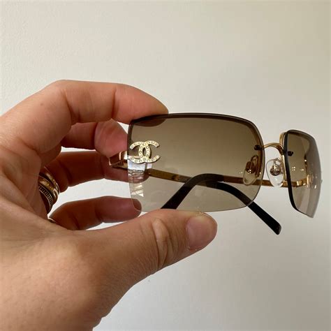 chanel rimless sunglasses dupe|Chanel sunglasses with clear sides.